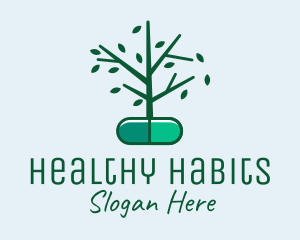 Herbal Medication Capsule  logo design