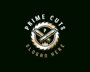 Saw Wood Cutting logo design