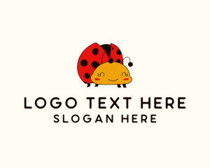 Preschool - Cute Ladybug Insect logo design