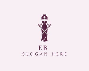 Woman Sword Warrior Logo