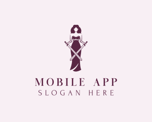 Woman Sword Warrior Logo