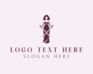 Woman - Woman Sword Warrior logo design