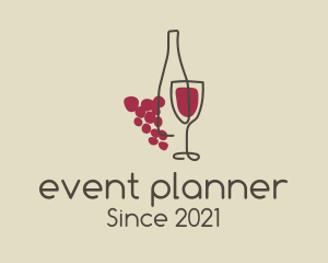 Red Wine - Minimalist Grape Wine logo design