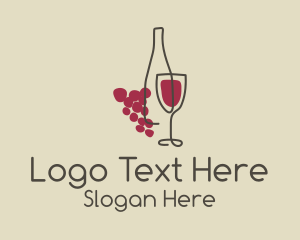 Minimalist Grape Wine Logo