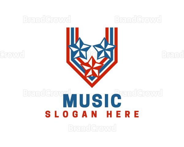 Patriotic Military Banner Logo