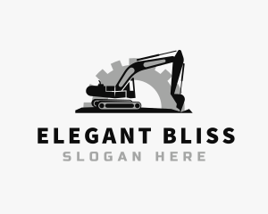 Backhoe - Gear Excavator Construction logo design