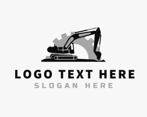 Gear Excavator Construction Logo