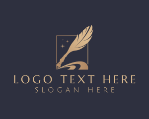 Sign - Quill Writer Publisher logo design