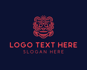 Scary - Dia de los Muertos Skull logo design