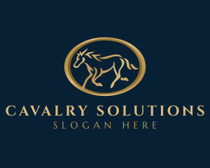 Cavalry - Stallion Mustang Horse logo design