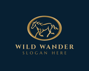 Stallion Mustang Horse logo design