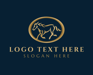 Pony - Stallion Mustang Horse logo design