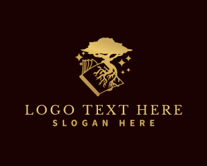 Luxe - Book Knowledge Root Tree logo design