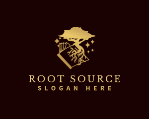Root - Book Knowledge Root Tree logo design