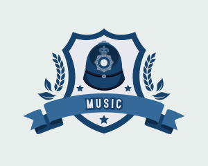 Baton - Police Officer Cap logo design