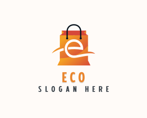 Store - Retail Shopping Bag Letter  E logo design