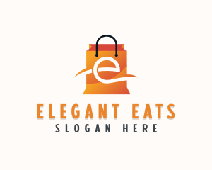 Retail Shopping Bag Letter  E logo design