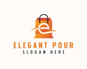 Retail Shopping Bag Letter  E logo design