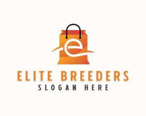 Retail Shopping Bag Letter  E logo design