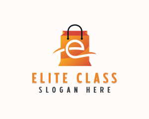 Retail Shopping Bag Letter  E logo design