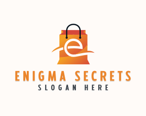 Retail Shopping Bag Letter  E logo design