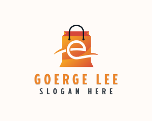 Online Shopping - Retail Shopping Bag Letter  E logo design