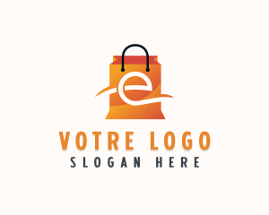 Shopping - Retail Shopping Bag Letter  E logo design