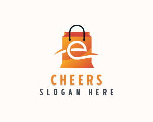 Shopping Bag - Retail Shopping Bag Letter  E logo design