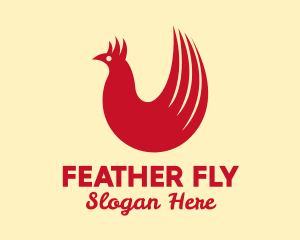 Red Hen Tail Feathers logo design