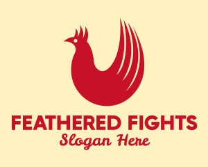 Red Hen Tail Feathers logo design