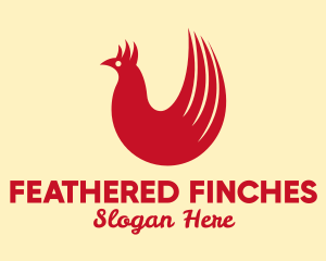 Red Hen Tail Feathers logo design