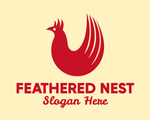 Feathers - Red Hen Tail Feathers logo design