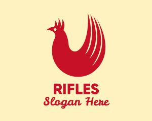 Animal - Red Hen Tail Feathers logo design