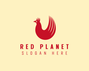 Red Hen Tail Feathers logo design