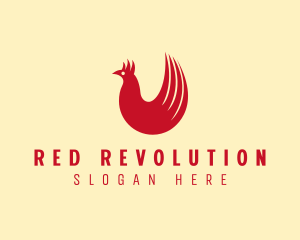 Red Hen Tail Feathers logo design