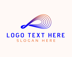 Technology - Gradient Loop Waves logo design