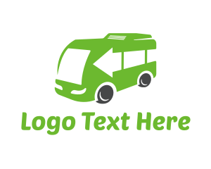 Airport Transfer - Green Van Bus logo design