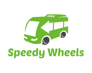 Van - Green Van Bus logo design