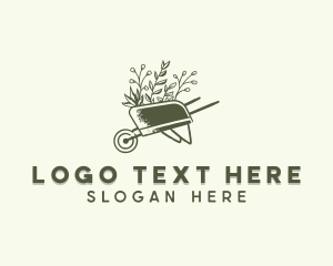 Garden Wheelbarrow Leaves  Logo