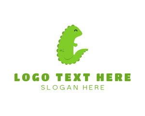 Kindagarten - Baby Dragon Reptile logo design