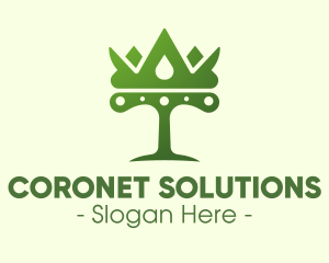 Coronet - Green Tree Crown logo design