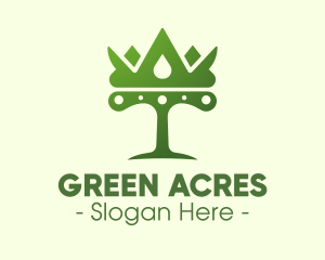 Green Tree Crown logo design