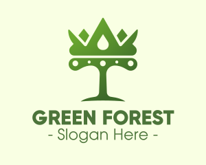 Green Tree Crown logo design