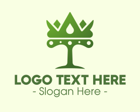 Queen - Green Tree Crown logo design