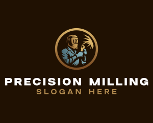 Milling - Industrial Welder Worker logo design