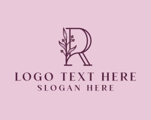 Spa - Floral Wellness Letter R logo design