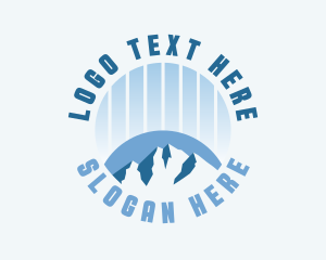 Climber - Blue Ice Mountain logo design