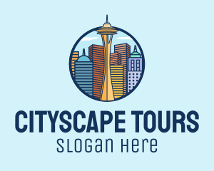 Sightseeing - Seattle Space Needle logo design