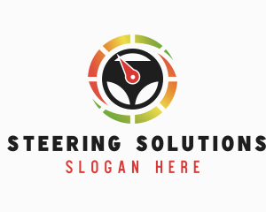 Steering Wheel Speedometer logo design