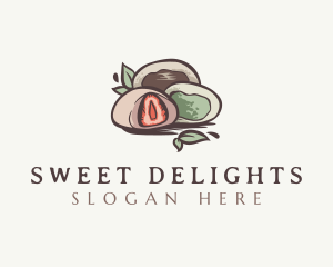 Sweet Mochi Dessert logo design